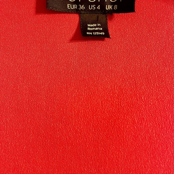 NWOT Topshop size 4 mini dress in Barbie Core hot pink with bell sleeves - Picture 4 of 6